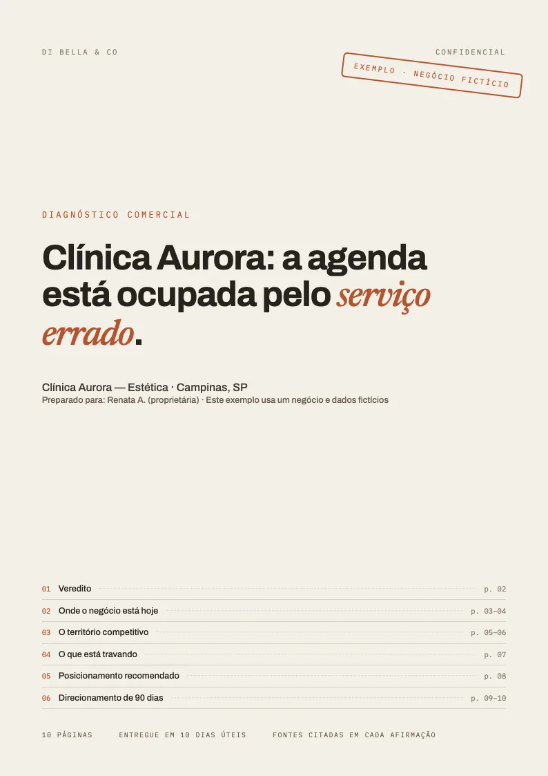 Capa do diagnóstico de exemplo